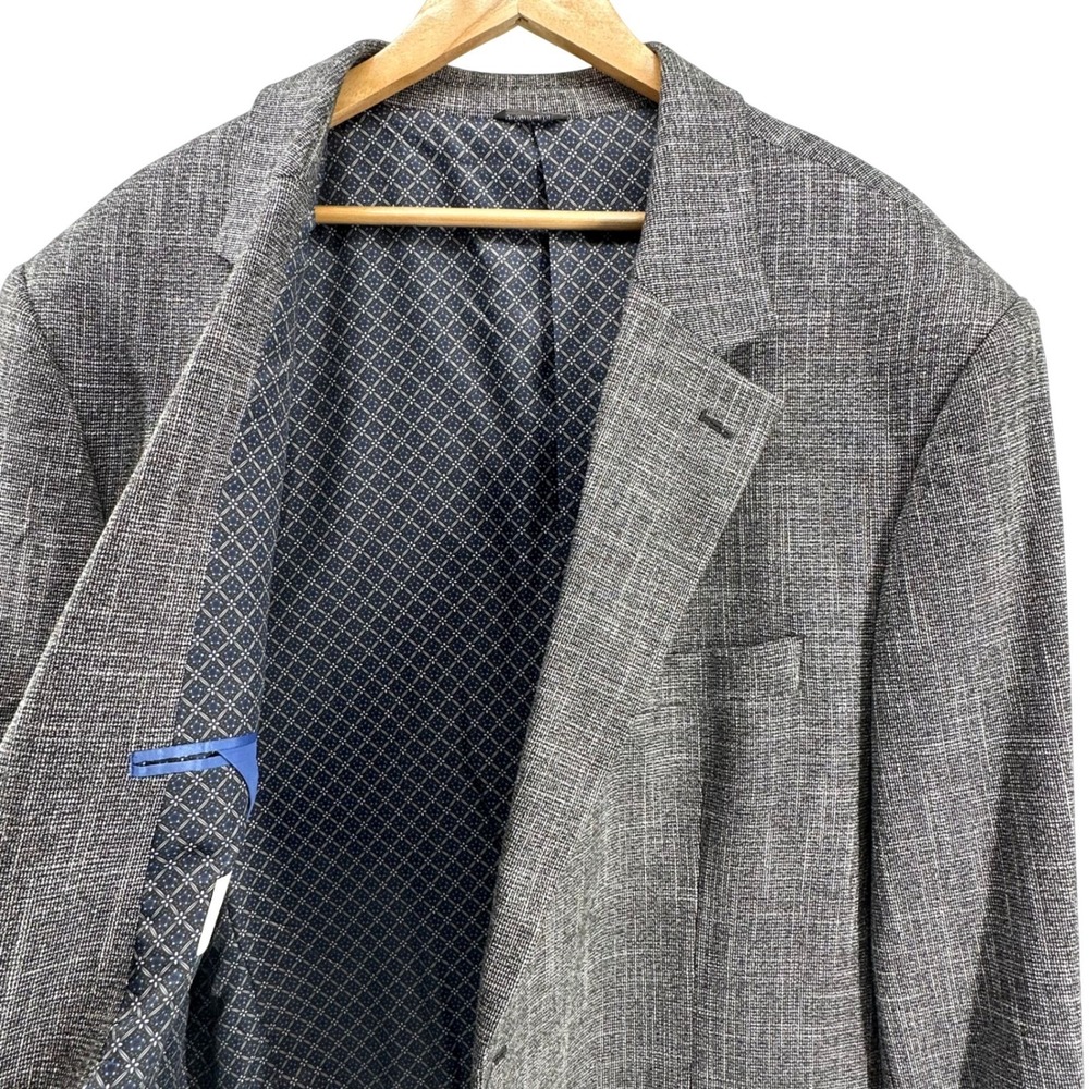 Oak Hill Mens Gray Textured Two Button Blazer Sport Coat 2XL 50R 52R Single Vent